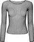 Womens Fishnet Mesh Top Long Sleeve Sheer See Through Party Costume - Black