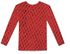 LONG SLEEVE FISHNET TOP Blouse T Shirt Tee Costume Party See Through - Red