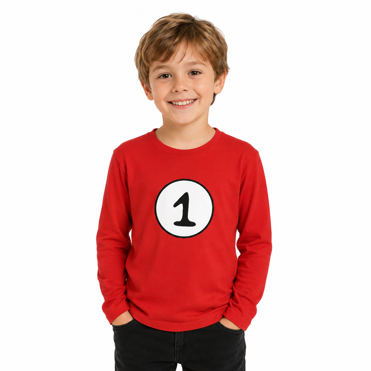 Kids Cat In The Hat Thing 1 Dr Seuss Red Top Party Costume Book Week Childrens - Medium (7-9 Years Old)