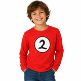 Kids Cat In The Hat Thing 2 Long Sleeve Red Top Party Costume Book Week - L (10-12 Years Old)