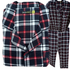 Mens Plus Size Flannelette Pyjamas 100% Cotton PJs Set Top Pants in Red Check - 4XL
