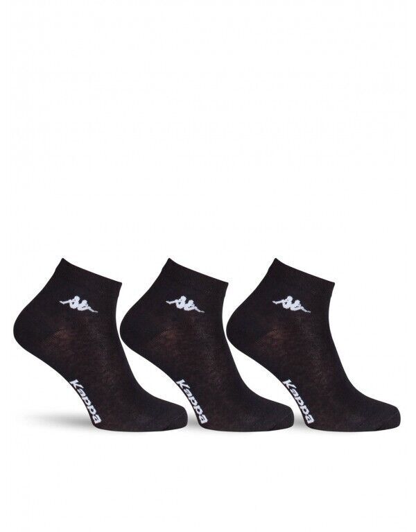 Kappa Mens Ankle Socks - Black - 1 Pack of 3 - EU 42-44