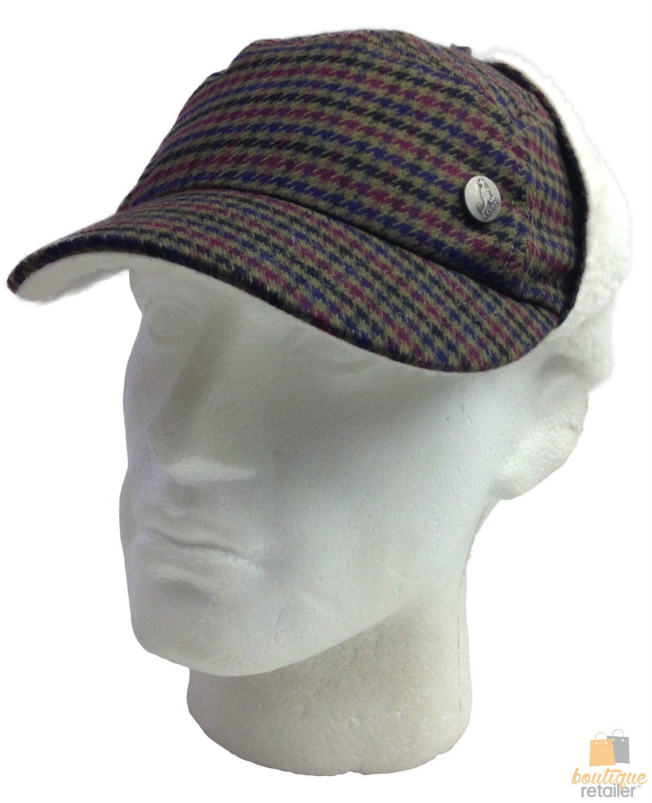 Plaid Supre Trapper Ushanka Hat Sherpa Lined Winter Ear Flap Cap - Army Green - L/XL