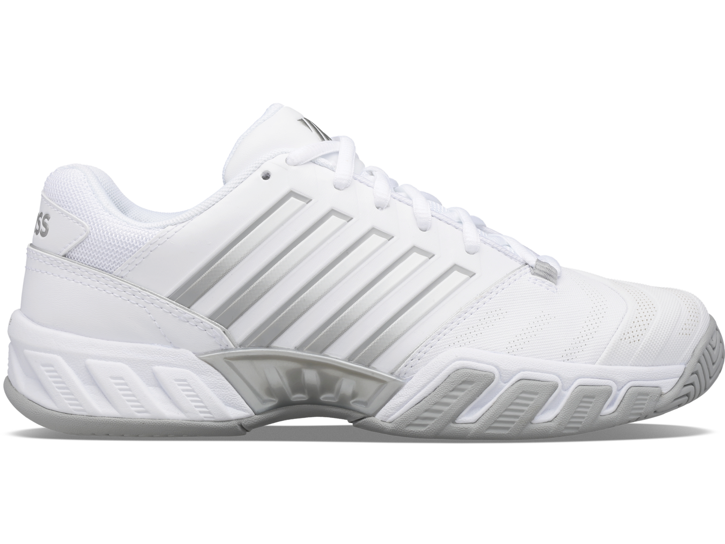 K-Swiss Womens Bigshot 4 AC Tennis Shoes - White/Silver - US 7.5
