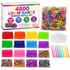 4800 LOOM BANDS Rubber Refill Kit DIY Magical Bracelet 192 S Clips 16 Hooks BULK - Mixed Colours