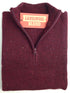 LAMBS WOOL KNIT JUMPER Pullover Mens Sweater Knitted Half Zip Crew Neck S-XXL - Half Zip - Deep Red (31) - M