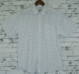 Mens MARINE ANCHOR SHIRT 100% COTTON Surf Party Short Sleeve Vintage S-6XL - White - 3XL