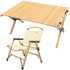 Chair & Table Set Bamboo Camping Folding Portable Outdoor Picnic Travel BBQ
