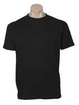 Mens Plain 100% Cotton T-Shirt Basic Blank Casual Short Sleeve Tee Top in Black