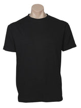 Plain T-Shirt 100% COTTON Basic Blank Tee Mens Ladies Casual BULK Adults - Black - S