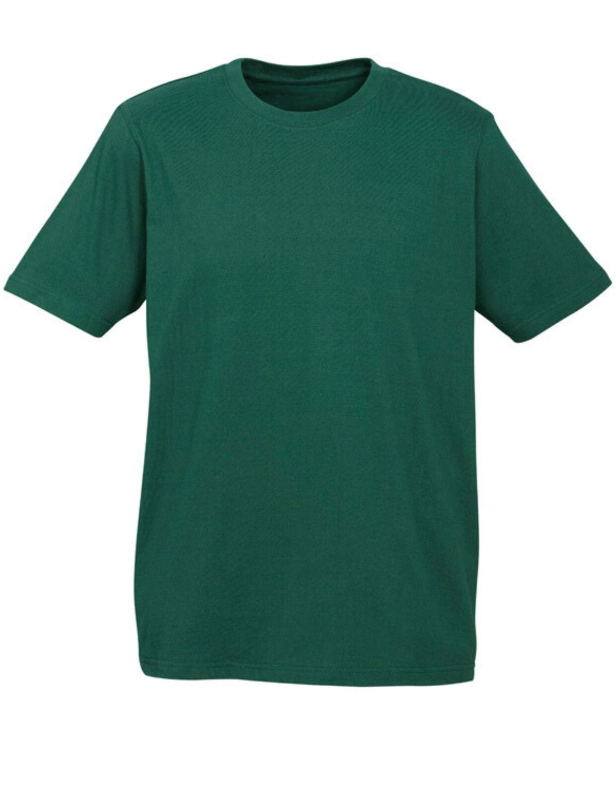 Plain T-Shirt 100% COTTON Basic Blank Tee Mens Ladies Casual BULK Adults - Bottle Green - M