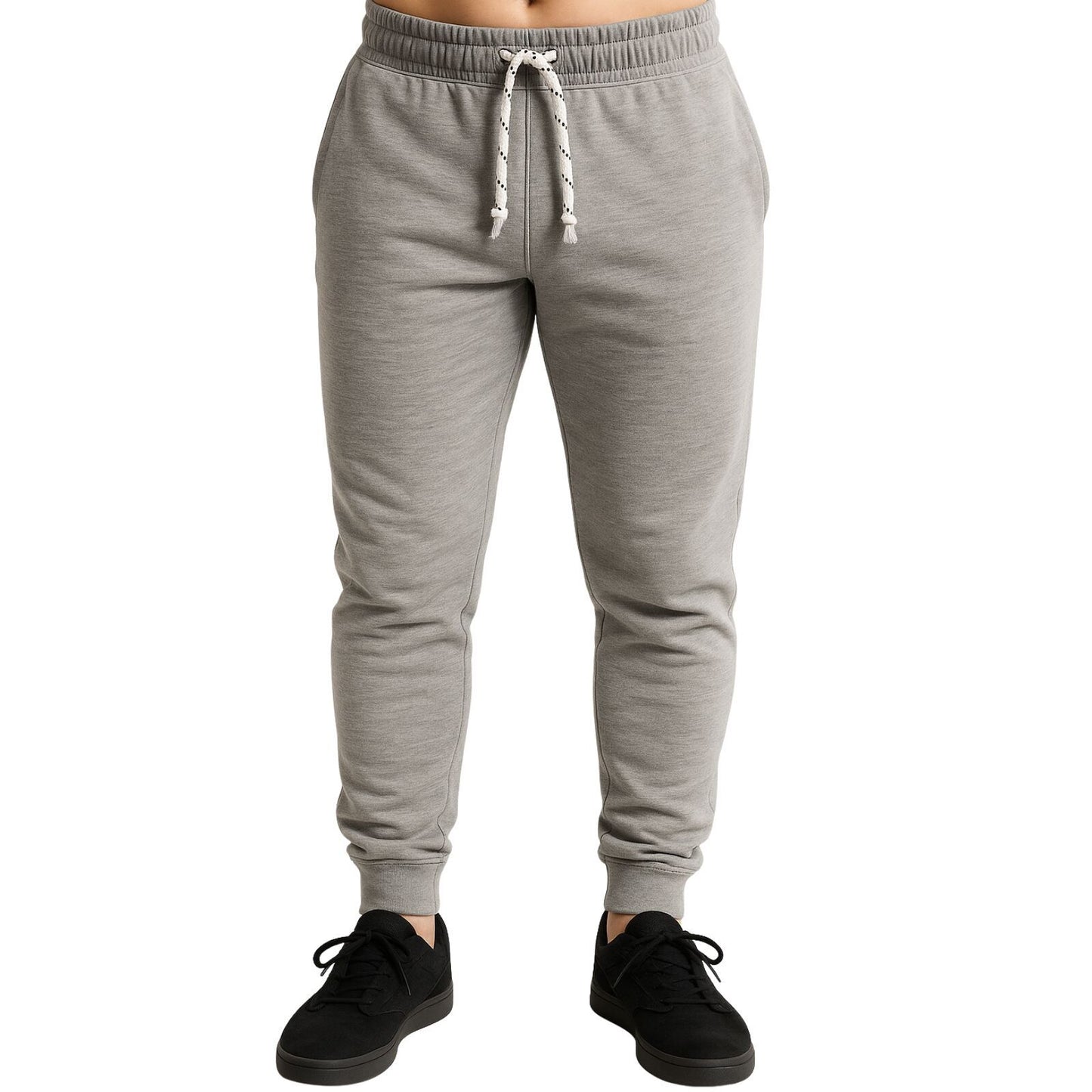 Mens Skinny Track Pants Slim Fit Joggers Gym Cuffed Sports Trousers - Grey - XL