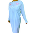 Womens Cotton Nightie Long Sleeve Night Gown Pyjamas Sleepwear Lace PJ - Blue - 20