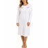 Womens Cotton Nightie Long Sleeve Night Gown Pyjamas Sleepwear Lace PJ - White - 22