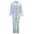 Womens Pyjama Set 100% Cotton Long Sleeve Button Up PJs Sleepwear - Blue Floral - 16