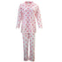 Womens Pyjama Set 100% Cotton Long Sleeve Button Up PJs Sleepwear - Pink Floral - 12