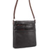 Milleni Womens Italian Leather Bag Soft Nappa Leather Cross-Body Travel - Black/Chestnut