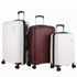 Pierre Cardin x Milleni 3-Piece Hardshell Super Light Luggage Bags Travel Suitcase - Burgundy/White