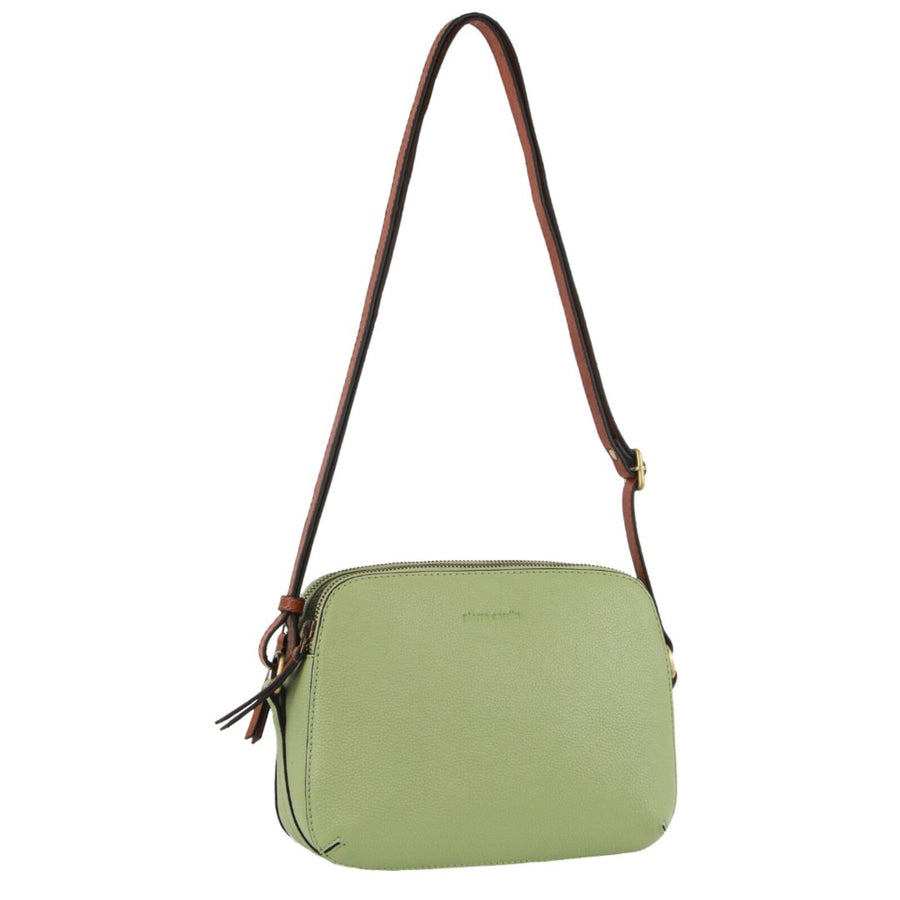 Pierre Cardin Leather Cross Body Bag Dual Zip Adjustable Strap Shoulder Clutch