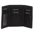 Pierre Cardin Womens Leather Woven Design Tri Fold RFID Wallet Travel in Black