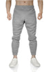 Mens Fleece Track Pants Skinny Joggers Slim Fit Sweatpants Gym - Grey Marle - M