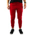 Mens Skinny Track Pants Joggers Trousers Gym Casual Sweat Cuffed Slim Trackies Fleece - Red - XXL