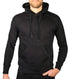 Mens Hoodie 100% Cotton Fleece Pullover Sweatshirt Warm Jumper - Black - S