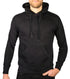Mens Hoodie 100% Cotton Fleece Pullover Sweatshirt Warm Jumper - Black - 2XL