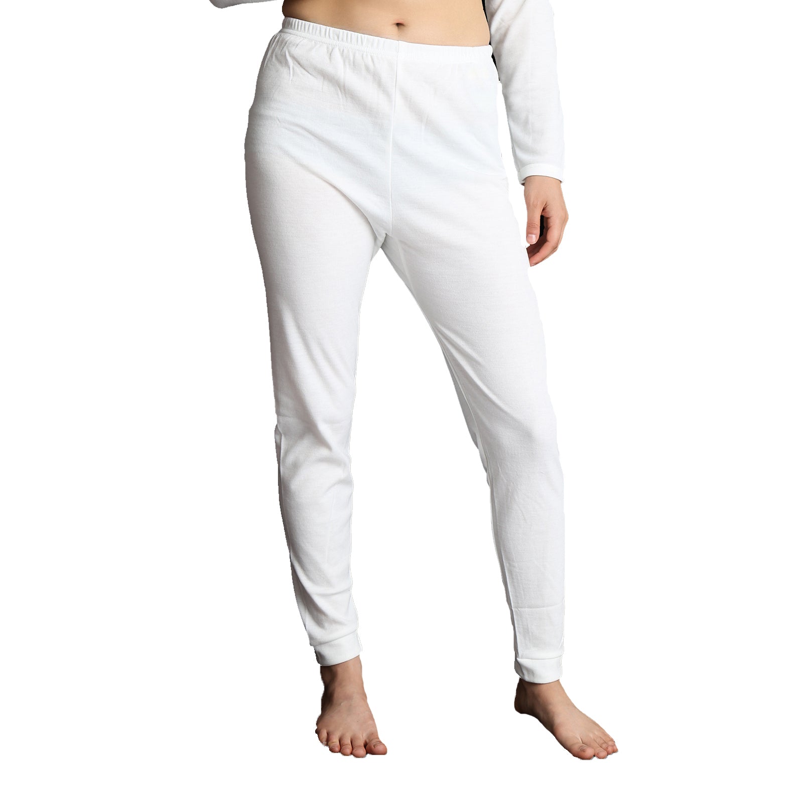 Womens Thermal Cotton Pants Long Janes John Bottoms Underwear in Beige - 14-16