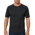 Mens Merino Wool Blend Thermal Top Short Sleeve Base Layer Warm - Black - XXL