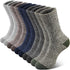 6 Pairs Heavy Duty Wool Blend Work Socks Extra Thick Cushion in Assorted Colours - 6-11