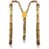 Mens Suspenders Braces Adjustable Strong Clip On Elastic Formal Wedding Slim - Gold (Sequin)