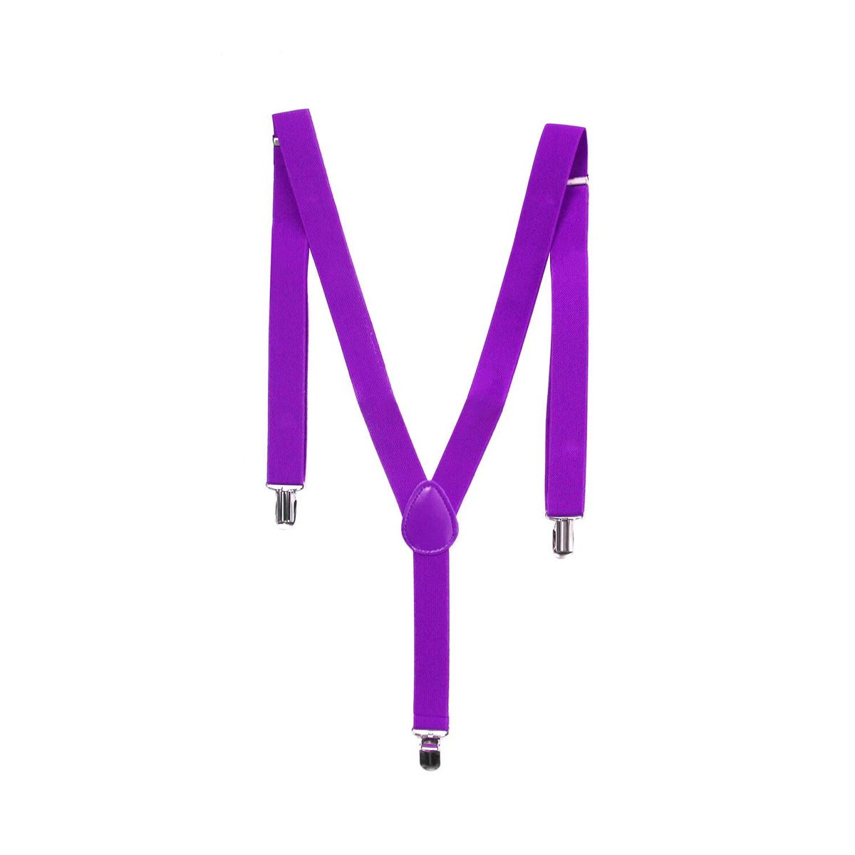Mens Suspenders Braces Adjustable Strong Clip On Elastic Formal Wedding Slim - Purple