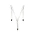 Mens Suspenders Braces Adjustable Strong Clip On Elastic Formal Wedding Slim - White