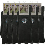 Merino Wool Mens Thermal Diabetic Socks Loose Top Circulation 6 Pairs - Grey - 11-14