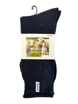 1 Pair Premium Mens Wool Heavy Duty Thick Work Socks Cushion Woolen - Navy - 7-11