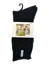 1 Pair Premium Mens Wool Heavy Duty Thick Work Socks Cushion Woolen - Black - 11-14