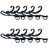 10x Socks Hangers Plastic Sock Hook Retail Display Front Hang Bulk - Black