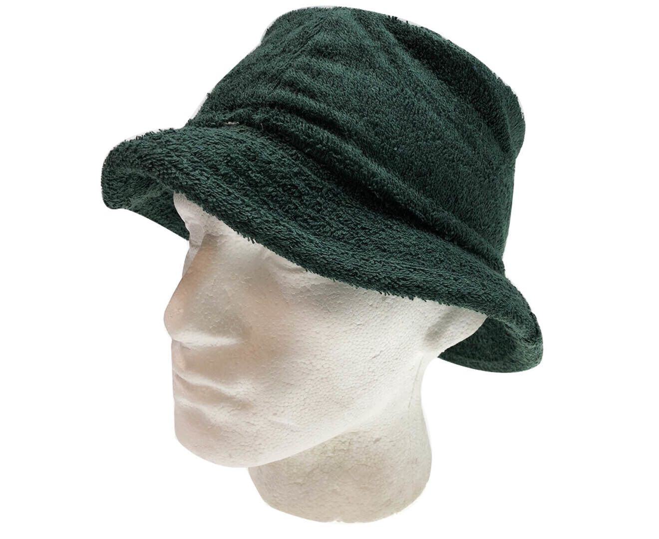 Stingy Brim Terry Towelling Bucket Hat Daggy Fishing Camping Lad Cap 100% COTTON - Bottle Green - L/XL