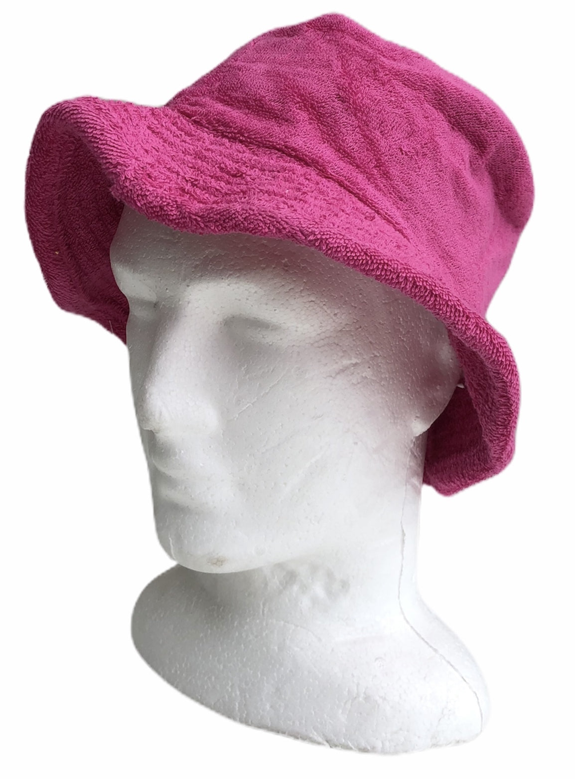 Stingy Brim Terry Towelling Bucket Hat Daggy Fishing Camping Lad Cap 100% COTTON - Fuchsia - L/XL