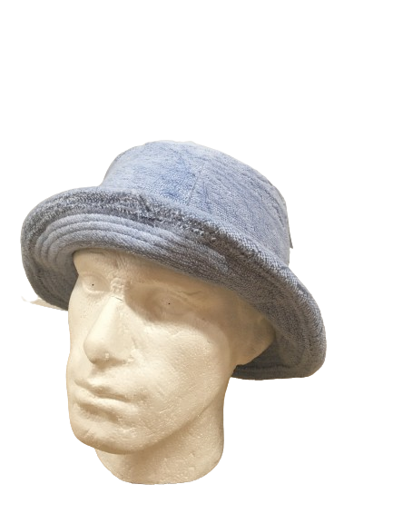 Stingy Brim Terry Towelling Bucket Hat Daggy Fishing Camping Lad Cap 100% COTTON - Sky Blue - XXL