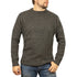 Mens 100% Shetland Ragg Wool Round Neck Knit Jumper Pullover Crew Sweater - Charcoal - M