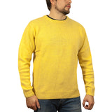 100% SHETLAND RAGG WOOL CREW Round Neck Knit JUMPER Pullover Mens Sweater Knitted - Corn (14) - S