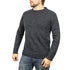 100% SHETLAND RAGG WOOL CREW Round Neck Knit JUMPER Pullover Mens Sweater Knitted - Navy - L