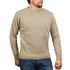 100% SHETLAND RAGG WOOL CREW Round Neck Knit JUMPER Pullover Mens Sweater Knitted - Beige - M