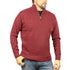 100% SHETLAND RAGG WOOL Half Zip Up Knit JUMPER Pullover Mens Sweater Knitted - Burgundy - 3XL
