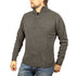 100% SHETLAND RAGG WOOL Half Zip Up Knit JUMPER Pullover Mens Sweater Knitted - Charcoal - 5XL