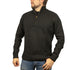 100% SHETLAND RAGG WOOL Half Zip Up Knit JUMPER Pullover Mens Sweater Knitted - Plain Black - 4XL