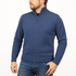 100% SHETLAND RAGG WOOL Half Zip Up Knit JUMPER Pullover Mens Sweater Knitted in Sky  - S