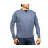 100% Shetland Ragg Wool V Neck Knit Jumper Pullover Mens Sweater Knitted - Sky - S